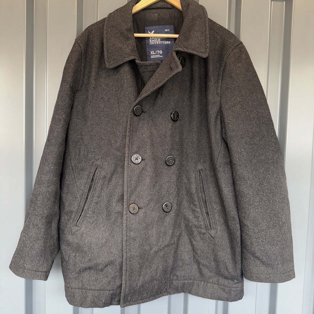 American Eagle Double Breasted Wool Blend Peacoat Men's XL